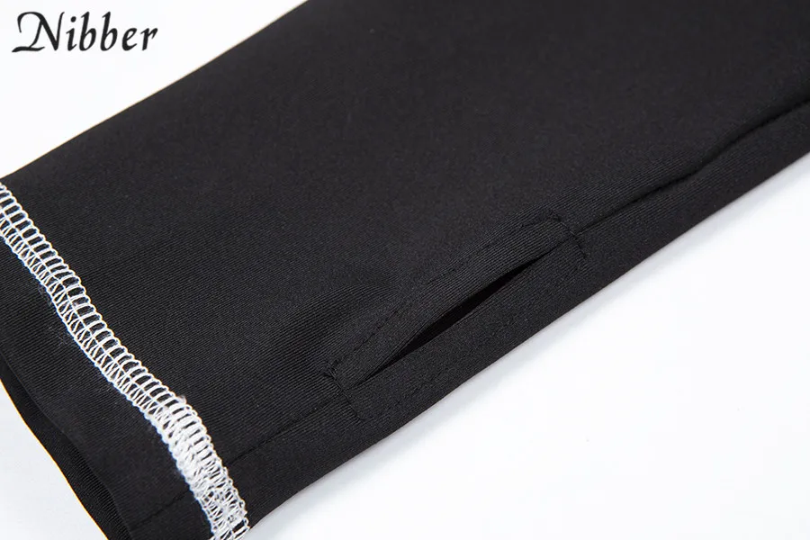 Nibber светоотражающие полосы с длинным рукавом укороченные топы для женщин Одежда для активного отдыха mujer Осенняя мода черная Базовая Уличная Повседневная футболка