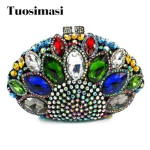 Новейшая модная корона форма разноцветный хрусталь Сумка-клатч вечерняя сумка женские сумки(8753A-GB