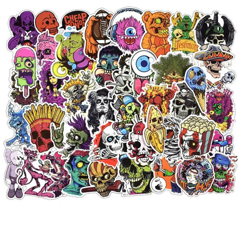 50 قطعة/حمولة الرعب مضحك الجمجمة الكتابة على الجدران أزياء نمط ملصقات السيارات للدراجات النارية كمبيوتر محمول لوح التزلج ملصقات 50 قطعة/حمولة الرعب مضحك الجمجمة الكتابة على الجدران أزياء نمط ملصقات السيارات للدراجات النارية كمبيوتر محمول لوح التزلج ملصقات