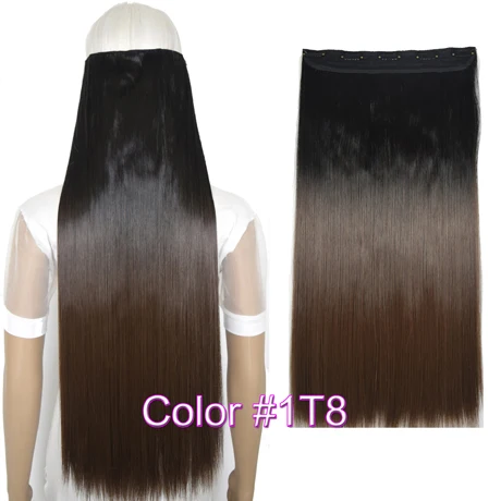 TOPREETY, термостойкие, B5, синтетические волосы, шелковистые, прямые, 5 клипов на клипсах, накладные волосы, 5006 - Цвет: 1T8