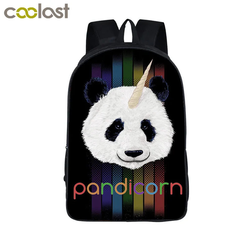 Best Funny Pandicorn Backpack For Teenage Girls Cartoon Panda Unicorn Children School Bags Backpacks Kids Book Bag Best Gift