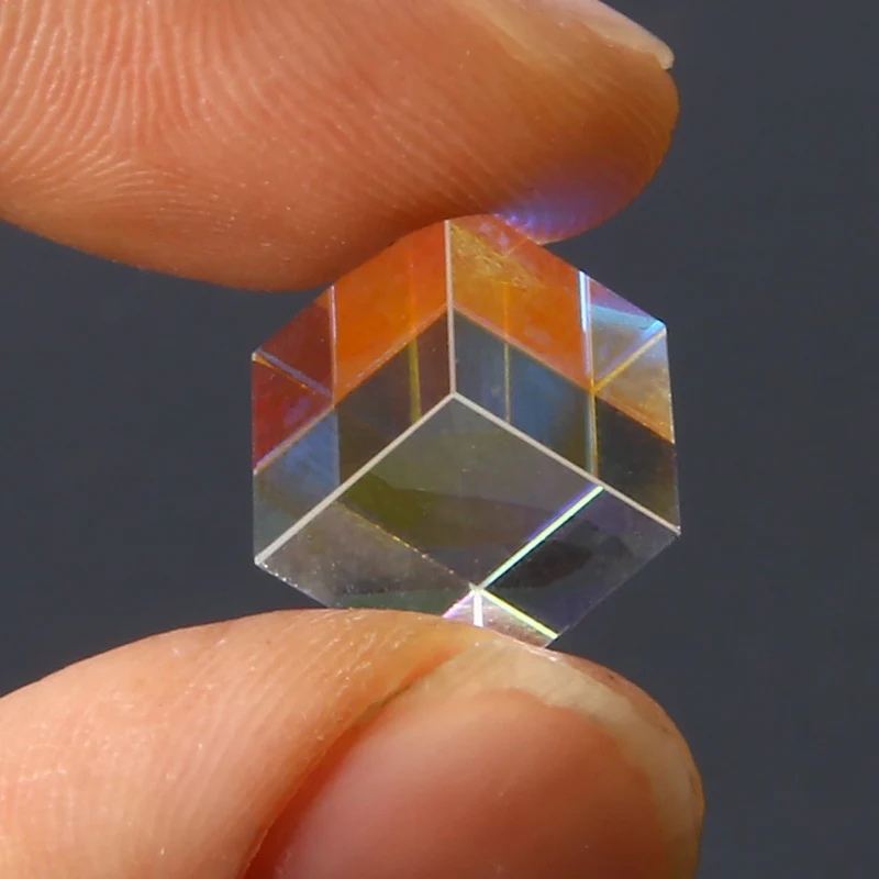 Optical Glass Cube Defective Cross Dichroic Prism Mirror Combiner Splitter Decor  10x10mm 18x18mm 5x5mm Transparent Module Toy