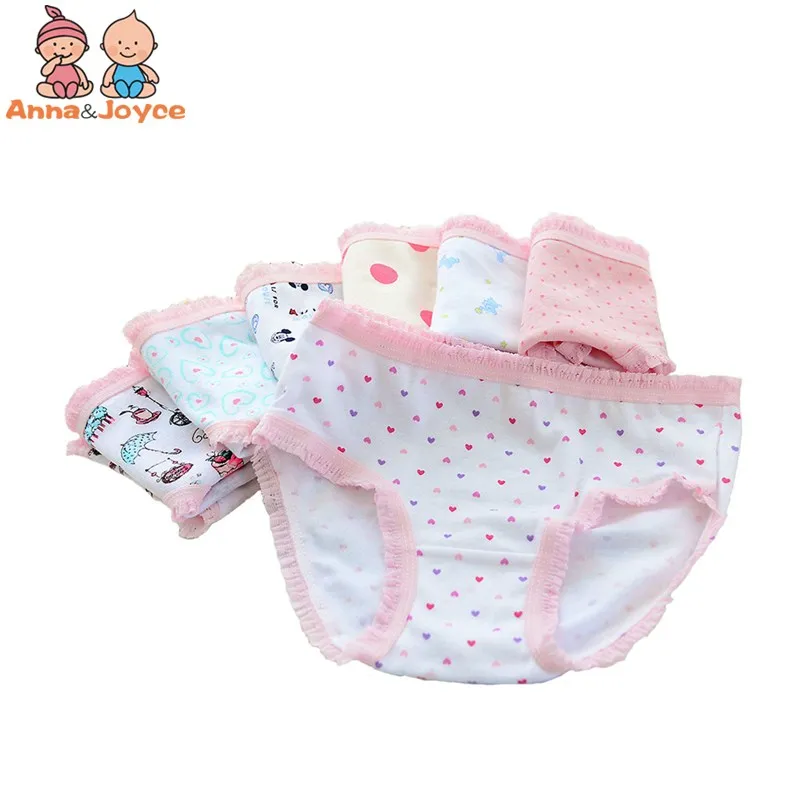 12pc/lot 100 Cotton underwear girls briefs gift Fabrics and Cotton Mix