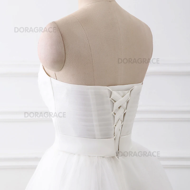 Doragrace vestidos de novia в наличии возлюбленная безрукий Тюль свадебное платье невесты