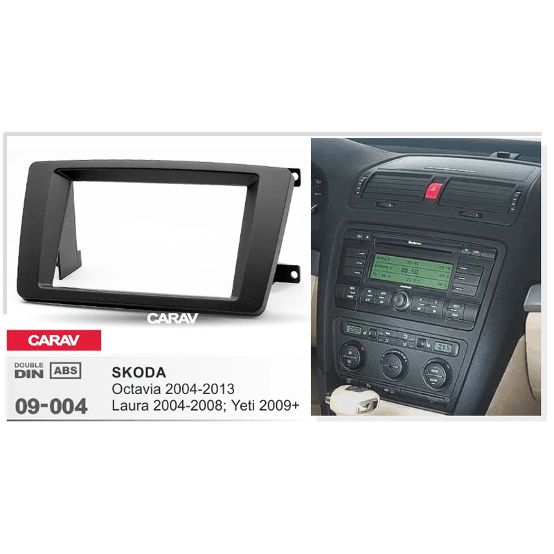 

CARAV 09-004 Top Quality Radio Fascia for Laura 2004-2007; Yeti 2008+ Stereo Fascia Dash CD Trim Installation Kit