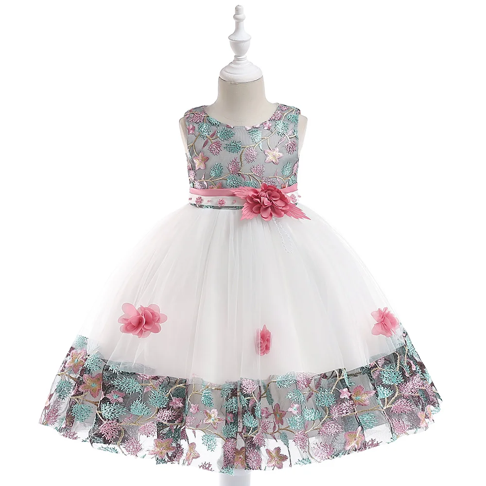 Retail Girl Elegant Flower Birthday Party Dress Children For 3-8 Years Kids Wedding Princess L5045 | Детская одежда и обувь