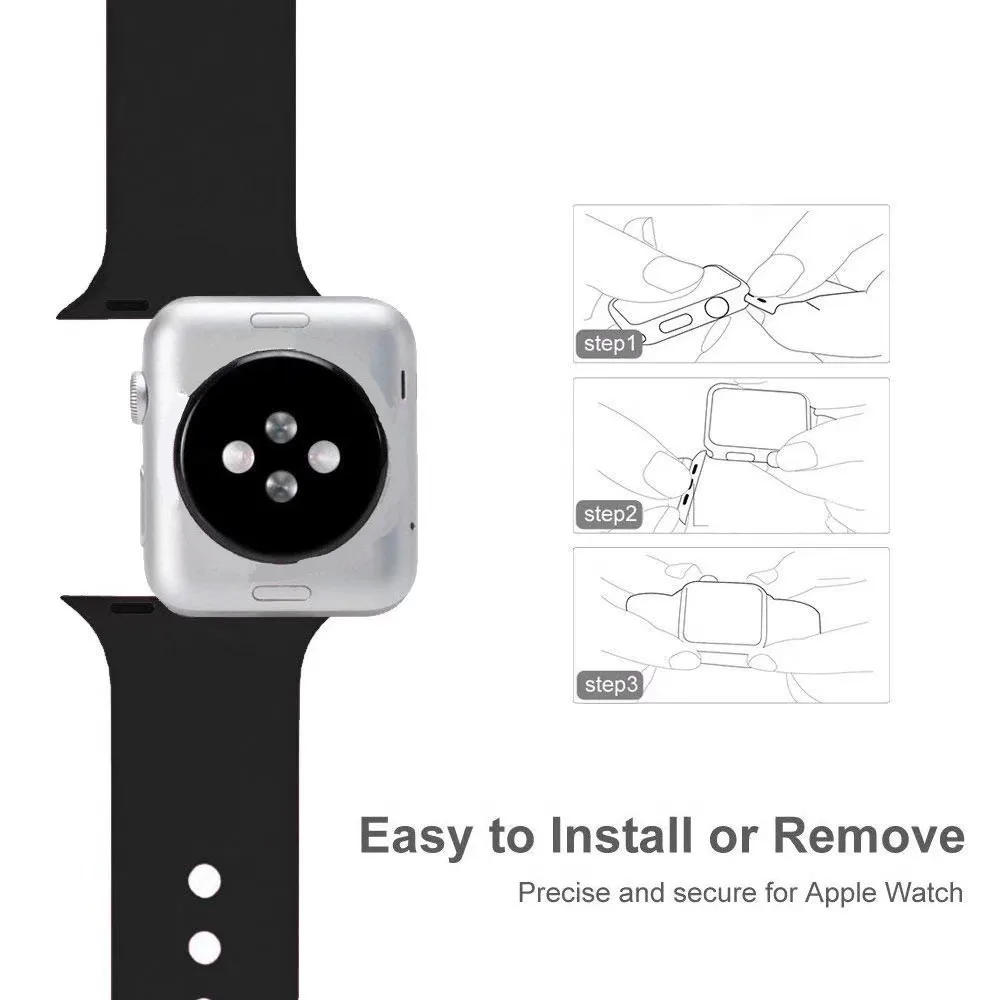 Ремешок для Apple Watch Series 3 2 1 38 мм 42 мм мягкий силиконовый дышащий сменный ремешок Спортивная петля для iwatch series 4 40 мм 44 мм