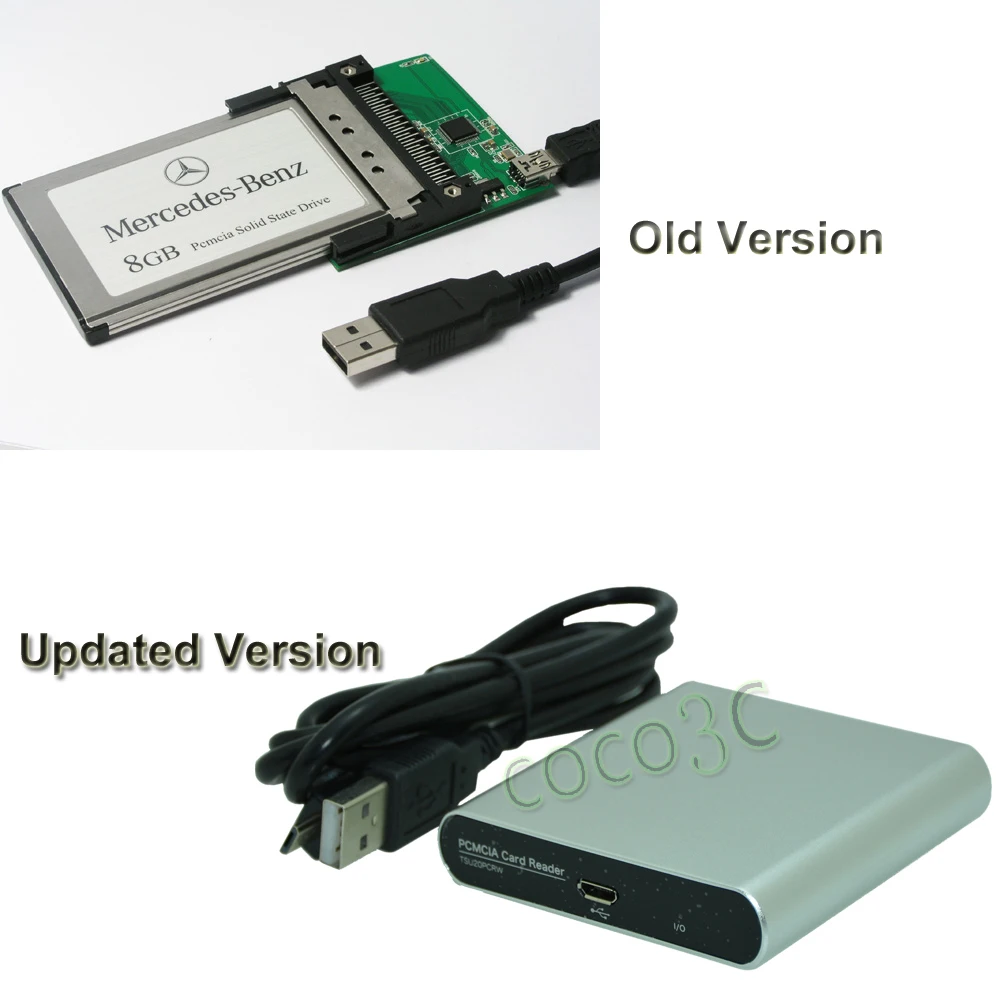 Envío libre USB 2.0 al adaptador de ranura PC Card PCMCIA 68pin lector de tarjetas para SD/Tarjeta CF para PC adaptador de programación para Mercedes-benz - 3