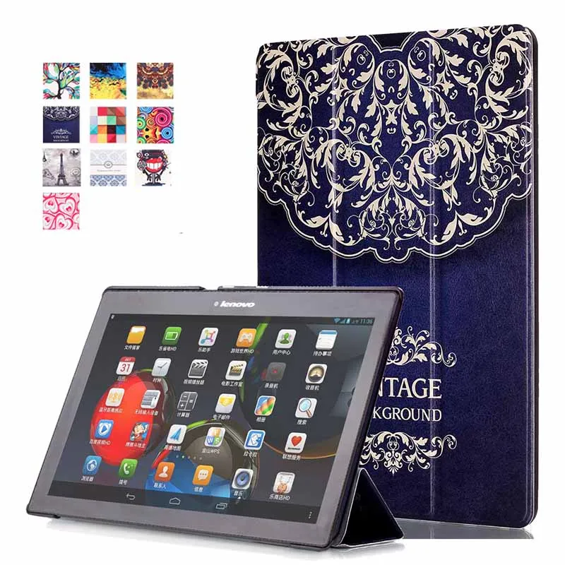 

Painted Case For Lenovo Tab 2 A10 70F Case Cover For Tab2 A10-70 70 A10-70F A10-70L A10-30 X30F 10.1'' Case+Film+Stylus Pen