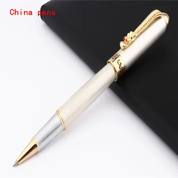 

JINHAO 1000 White pearl Chinese Dragon dancing Business office Medium nib Rollerball Pen signing pen