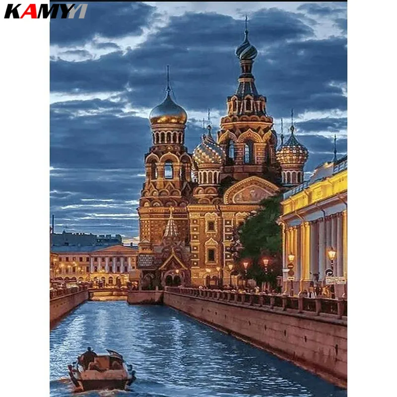 

Diamond Embroidery Landscape Full Square/Square Diamond Painting Cross Stitch Church 3D Home Decoration DIY XY1