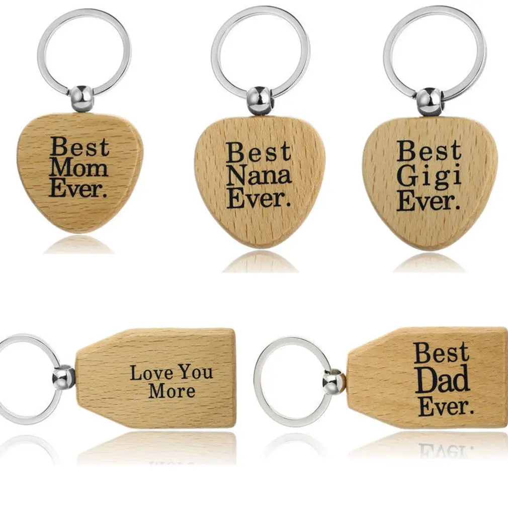 Деревянный брелок Love You More Best Dad Ever Nana с надписью Elk Crucifix модная Автомобильная