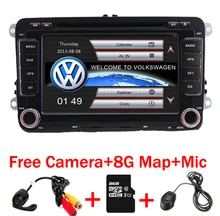 В наличии 7 дюймов Сенсорный экран 2din автомобильный DVD VW Гольф Мужские поло Jetta Passat Tiguan с 3G GPS Bluetooth Радио USB SD рулевое колесо