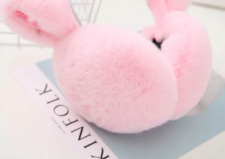 Элегантный Имитация меха кролика зимние наушники для Для женщин теплые наушники ухо гетры подарки для девочек охватывают уши модный бренд