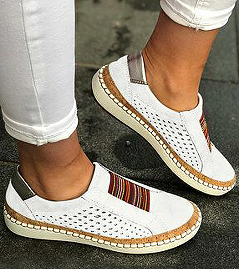 New women flats Breathable Slip On casual shoes women loafers fashion leather platform white sneakers female Plush Size VT245 (20)