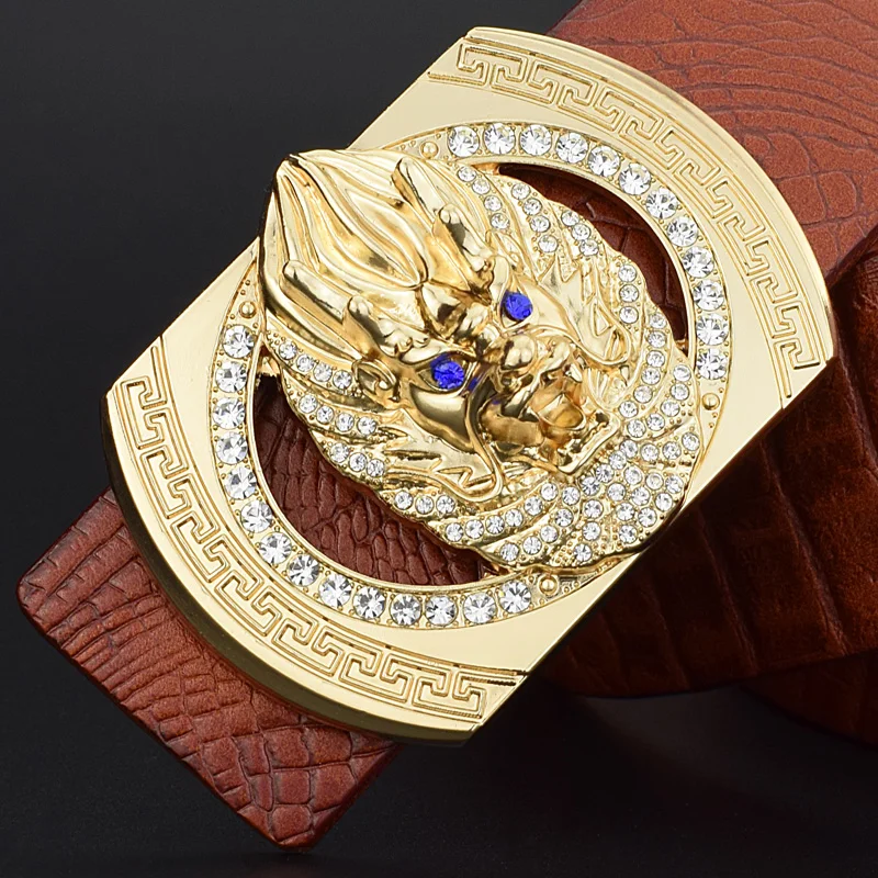 

Dragon belt men off yellow Waistband fashion golden Waistband genuine leather luxury brand high quality ceinture homme waist