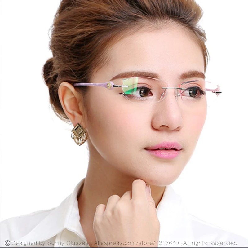 ladies rimless eyeglasses