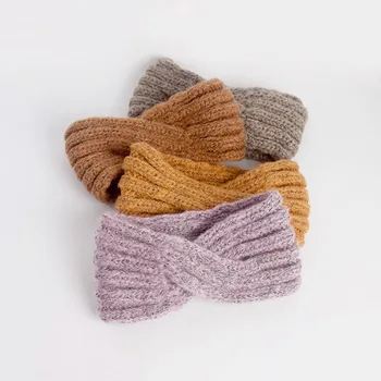 

Styling barber accessories knitted hair band female wool autumn and winter wide-brimmed hand-woven mohair cross headband
