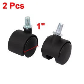 

Uxcell Hot Sale 2PCS 1-inch Dia Twin Wheel M8 Threaded Stem Connector Non-Brake Chair Trolley Caster for Home or Office Chairs