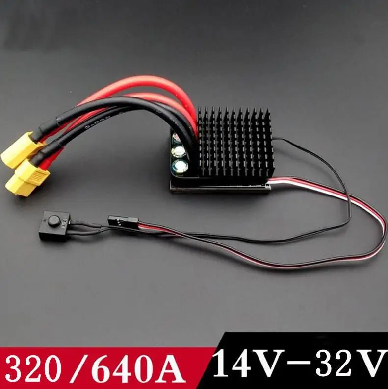 

320A/640A Bidirectional Brush ESC 14v-32v 24v 6S Electronic Speed Controller for DIY RC Differential Track Climbing Cars RC Boat