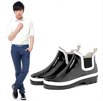 

New 2016  fashion British men   women rain boots   ankle boots  EU size 36-44 non-slip men rain boots for lovers #1537