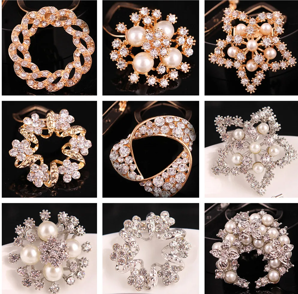 

Women Custom Shawl Ring Clip Scarves Fastener Crystal Silk Scarf Buckle Brooch Wedding Fashion Jewelry Female Classic Gift