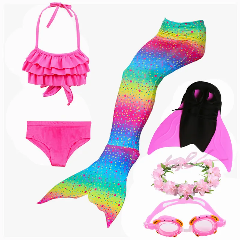 Kids Girls Summer Mermaid Tail Bathing Suit Swimming With Fins Monofin Flipper Children Beach Bikini Wear Swimsuits Kids Girls Summer Mermaid Tail Bathing Suit Swimming With Fins Monofin Flipper Children Beach Bikini Wear Swimsuits
