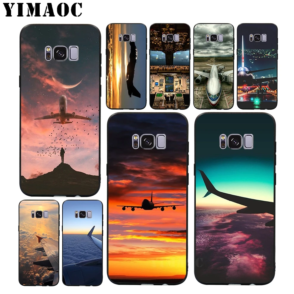 YIMAOC Amazing Airplane Soft Silicone Case for Samsung Galaxy A3 A5 A6 Plus 2017 2016 S6 S7 Edge S8 S9 &amp Note 8 9 |