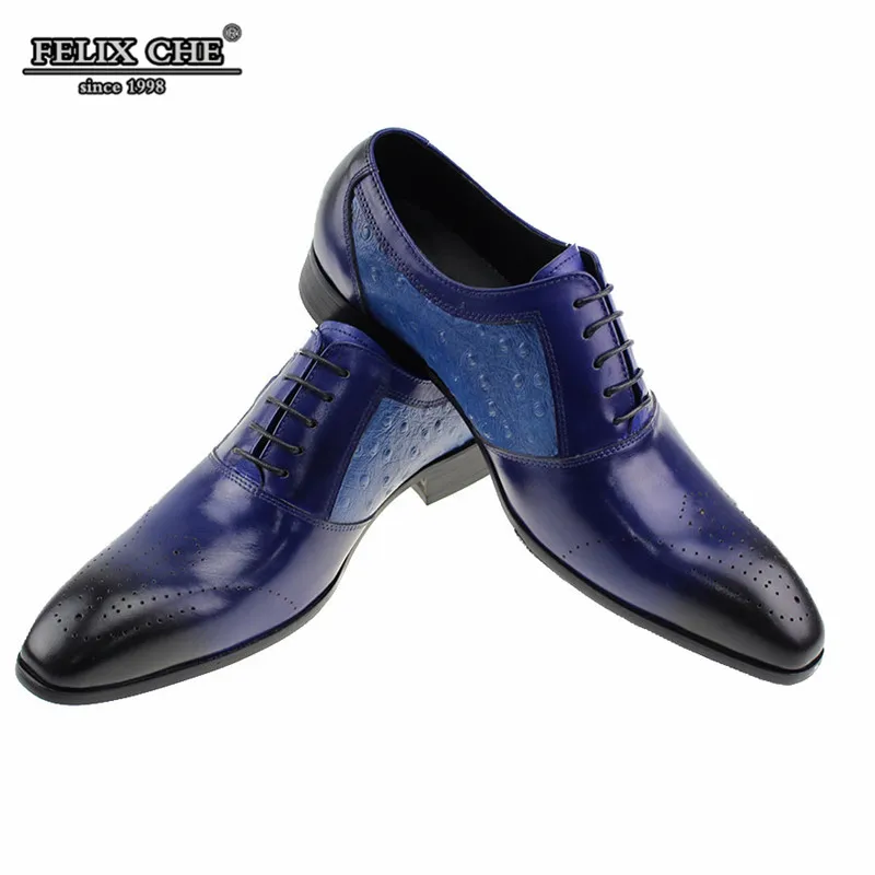 

HANDMADE WEDDING DRESS GENUINE LEATHER MENS SHOES LUXURY SOLID BLUE OFFICE BUSINESS FORMAL POINTED OXFORDS FLAT SHOES FOR MEN