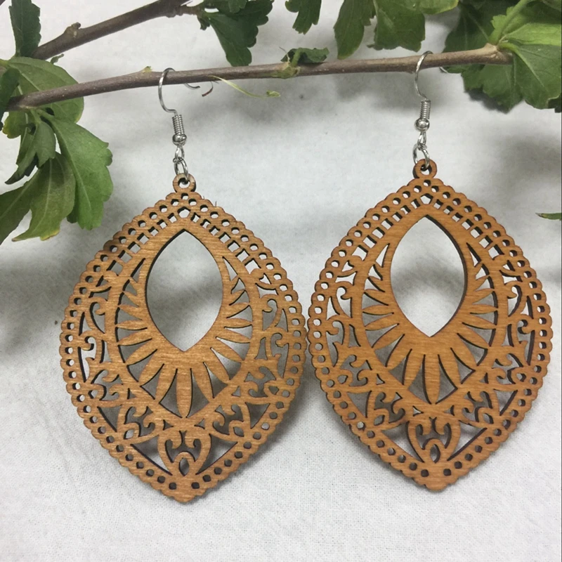 

carved wood africa earring hooks wood jewelry earring