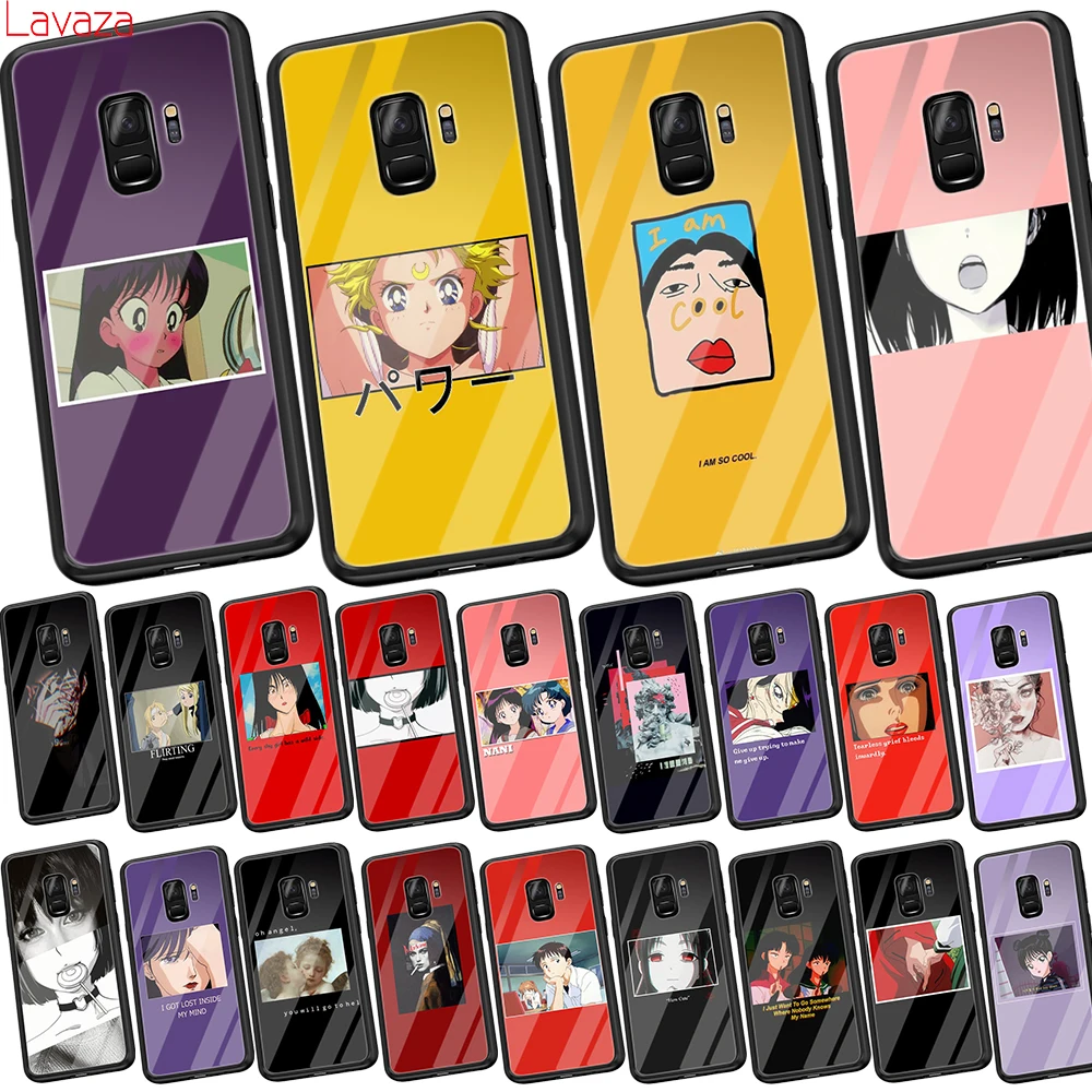 

Lavaza Anime puzzle Tempered Glass Soft Case for Samsung Galaxy S8 S9 S10 Plus Note 8 9 A30 A50 A70 Cover