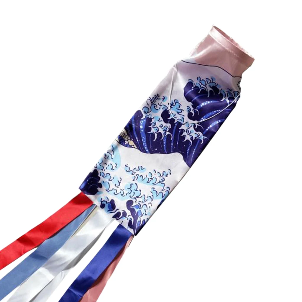 2Pcs Koi Nobori Carp Windsocks Streamers Colorful Fish Flag Decoration 70cm