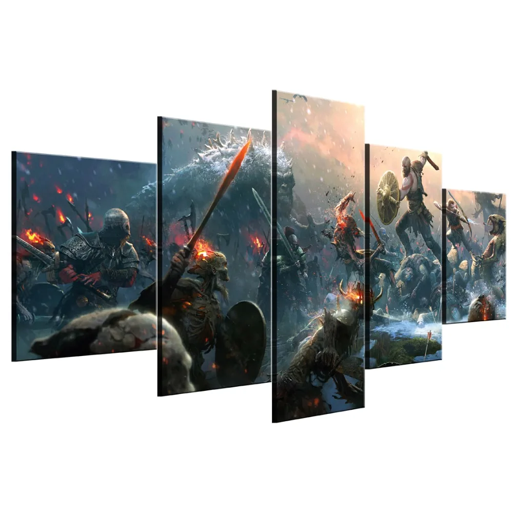 5-Piece-HD-Print-Large-God-Of-War-Game-Poster-Cuadros-Landscape-Canvas-Wall-Art-Home (4)