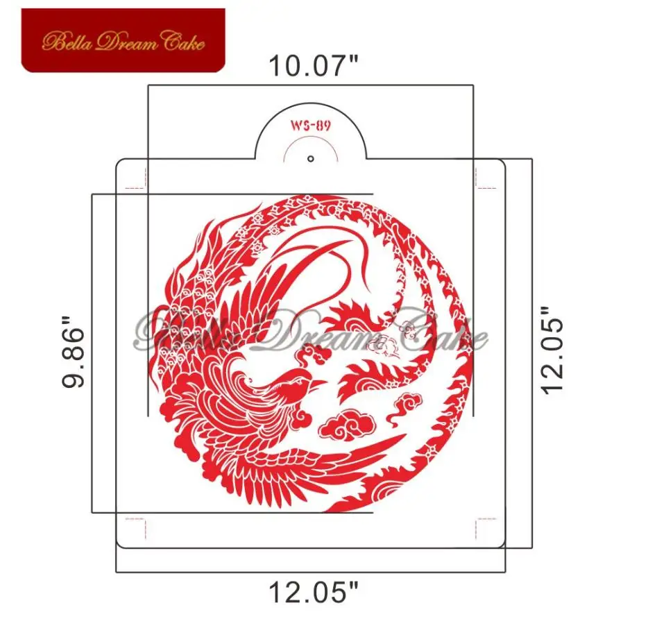 Подвеска дракон и Феникс шаблон стены трафарет аэрограф Живопись украшения пластиковые трафареты для Diy Скрапбукинг искусство ремесла - Цвет: WS-89