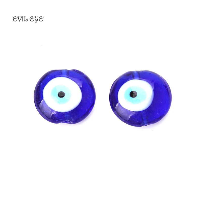 

Evil eye Jewelry accessories 5pcs/lot Blue Round Glass Evil Eye Beads 2mm Hole Beads Jewelry Components For Men And Women