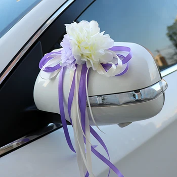 

Wedding Car Decoration Flower 10 Colors Door Handles Rearview Mirror Wedding Handle Decorate Wedding Decoration