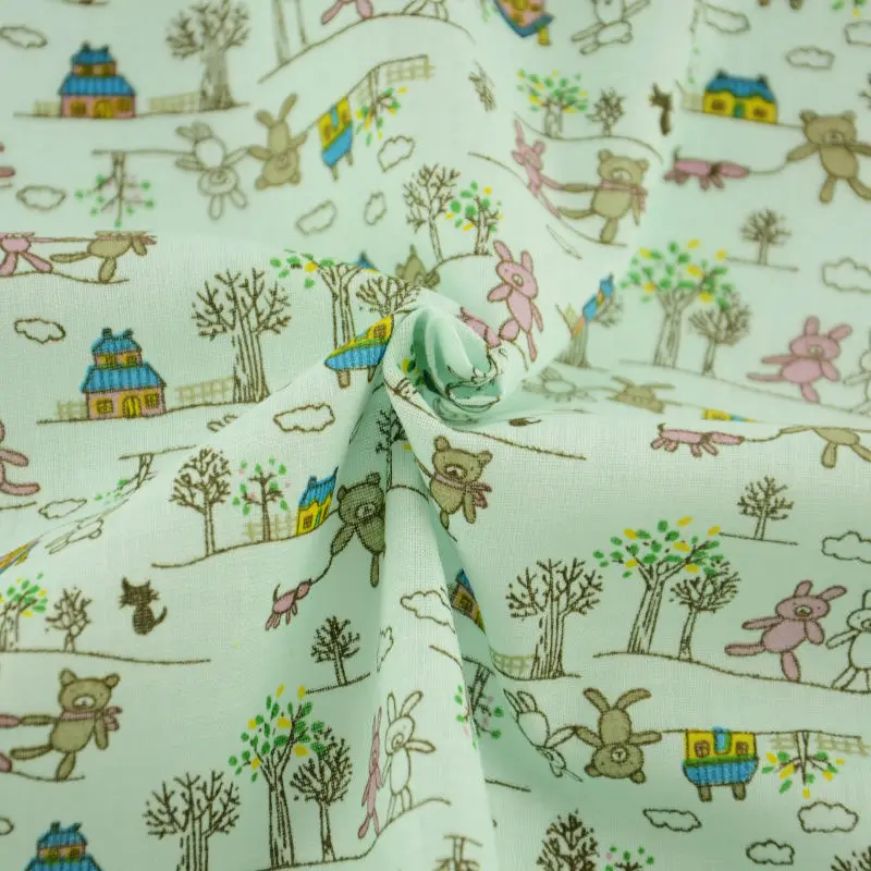 

Green Cartoon and Scenery Designs Cloth 100% Cotton Tecido Decoration Sewing Tela Textile Fabric Patchwork Plain Scrapbooking