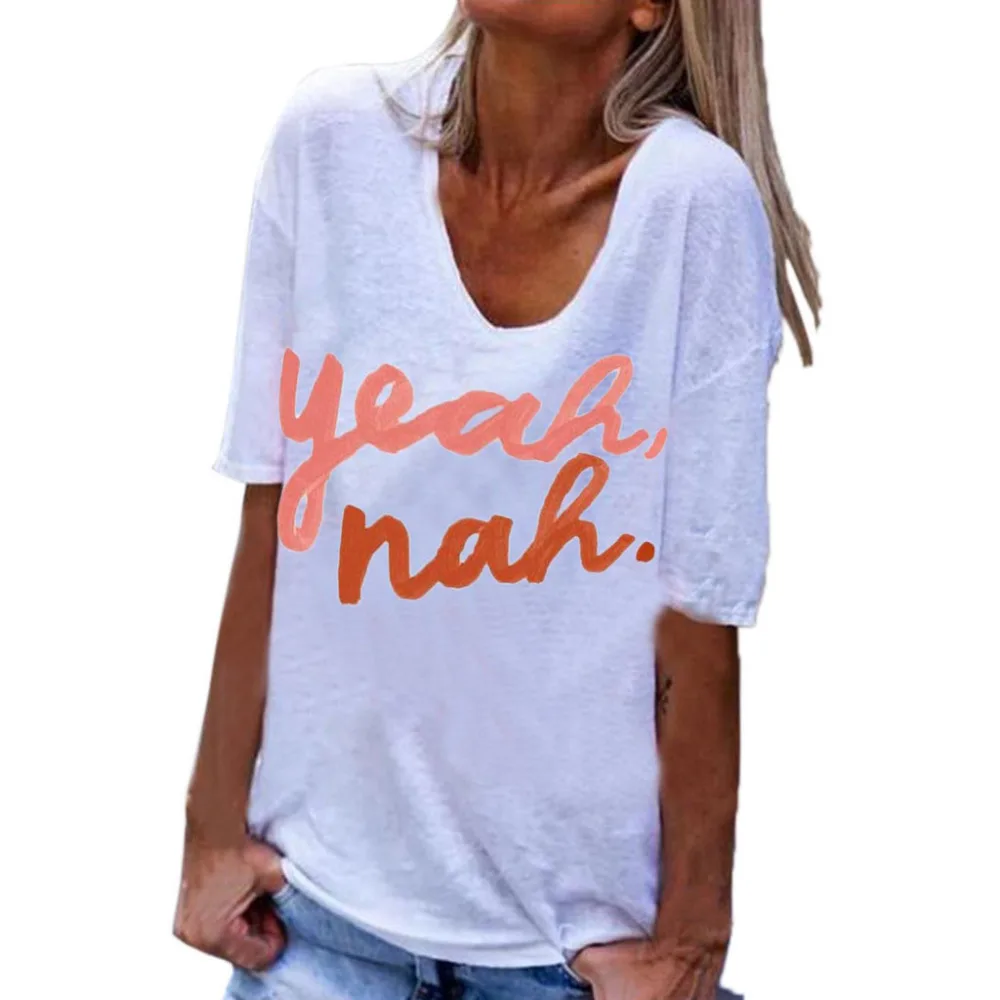 2019 women's casual letter print tops and blouses summer sexy short-sleeved beach top summer blouses et chemisiers femme 40J12 (3)