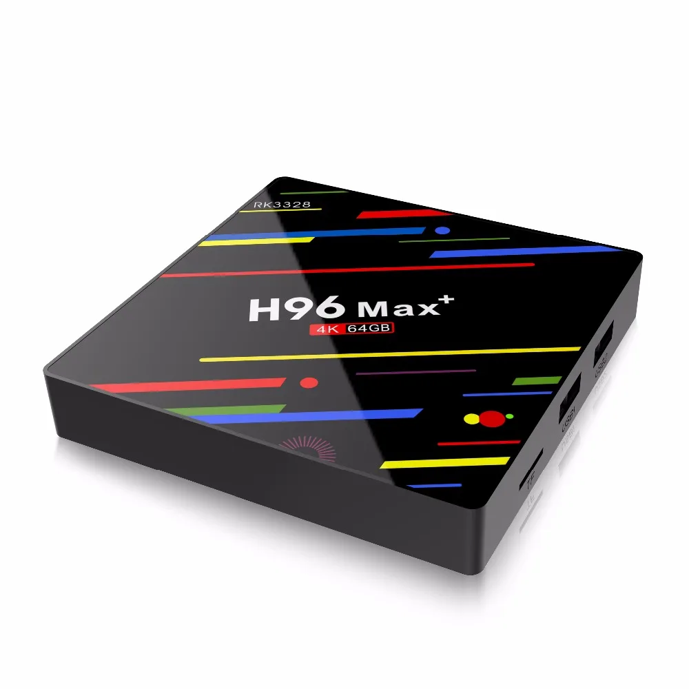 H96 MAX Plus Smart TV BOX Android 8.1 RK3328 4K Media Player QuadCore 4GB Ram 64GB ROM 8.1 H96Max + TV BOX USB3.0 BT pk h96 pro