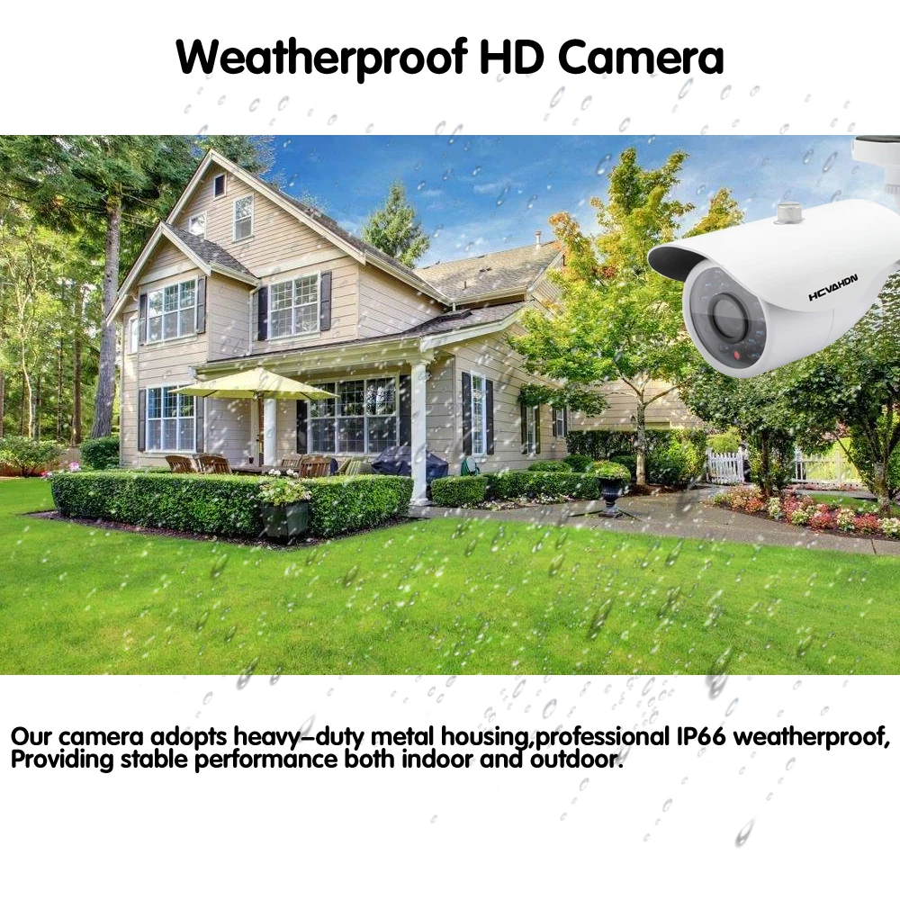  AHCVBIVN 4CH DVR CCTV System 4PCS Cameras 4CH 1.0 MP IR Outdoor Security Camera 720P HDMI AHD CCTV  - 32931554647
