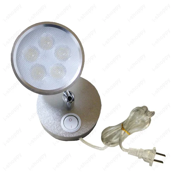 

Dimmable/Not 5W LED Wall Sconce Lamp Picture Light Angle Adjustment Spotlight On/Off Button Plug Silver Shell Aluminum Exhibiton