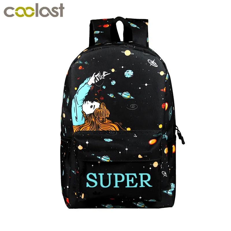 

cute kitten cats / puppy dogs print backpack + pencil bag for teenager boy girl children school bags kids bookbag women backpack