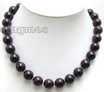 

SALE Big 13mm Round High quality natural garnet Beads 17" necklace-nec5540 Wholesale/retail Free shipping