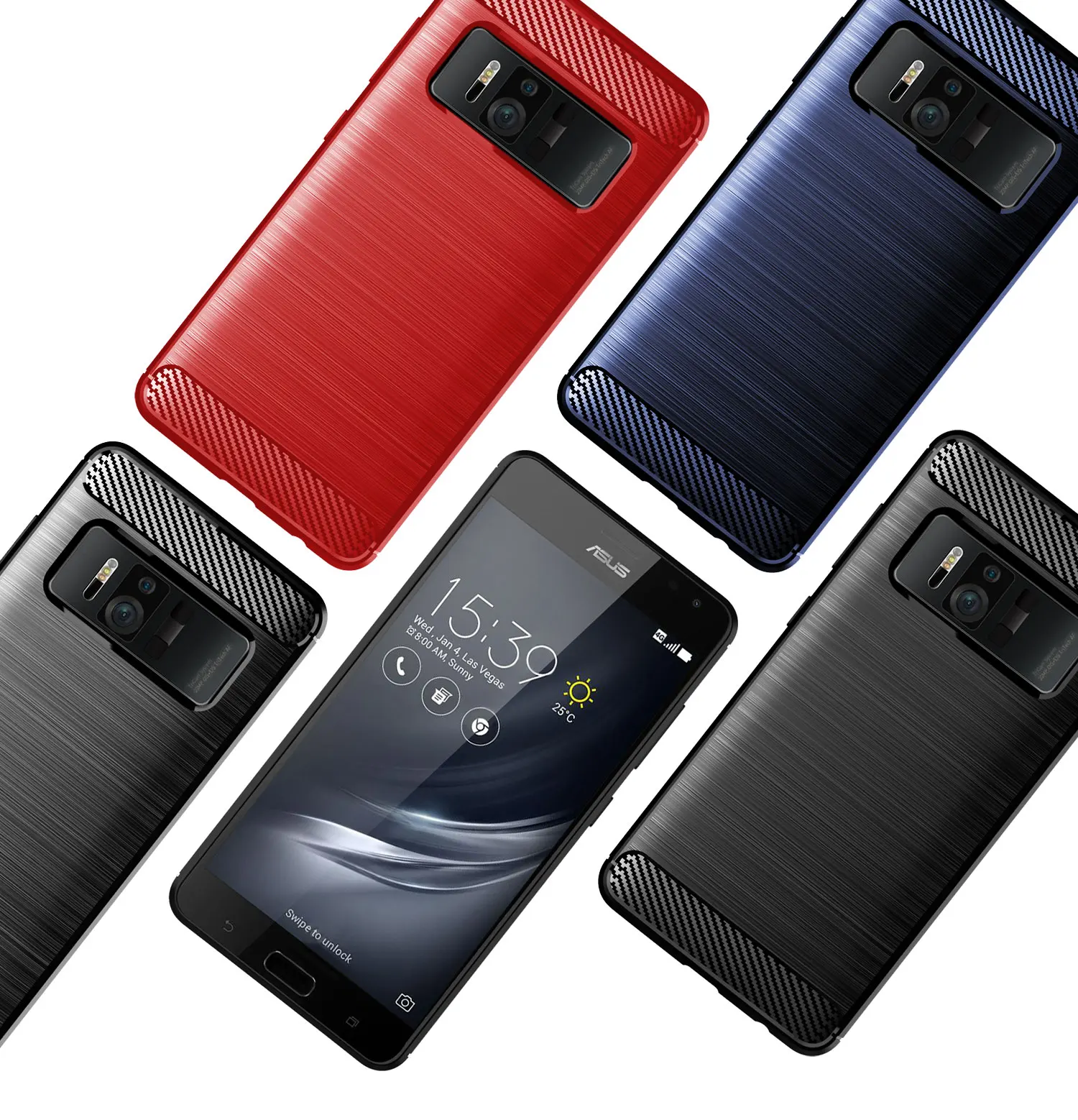 AZiMiYO Углеродное Волокно ТПУ силиконовый защитный чехол для ASUS ZenFone 4 Selfie Lite Pro ZB553KL