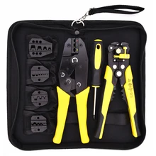 4 в 1 мульти провода щипцы инструменты набор инженерных храповых терминалов обжимные плоскогубцы с провода зачистки отвертки 4 запасных терминалов