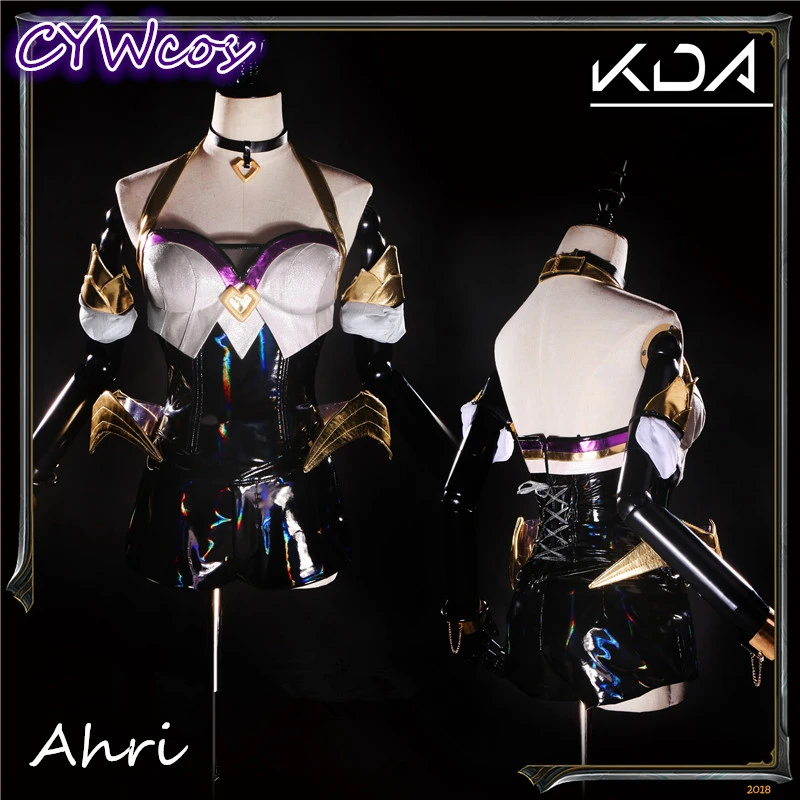 Custom Size LOL K/DA Ahri Cosplay Costume KDA Nine-Tailed Fox Ahri Costumes Uniforms Women Sexy Suits