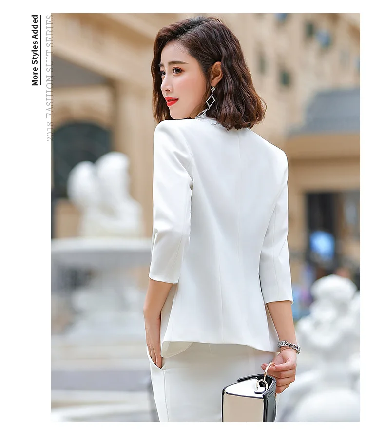 Professional women's suits autumn new five-point sleeves solid color Slim suit temperament casual trousers