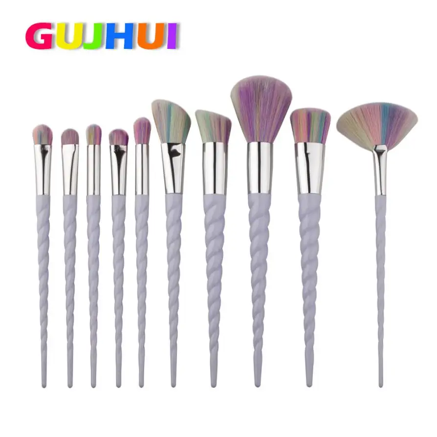 

GUJHUI 10PCS  Make Up Foundation Eyebrow Eyeliner Blush Cosmetic Concealer Brushes  Nov.28