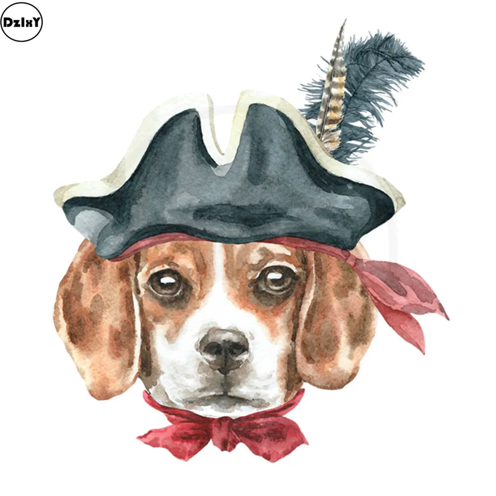 

Watercolor Dog Jazz Heat Transfers Patches for Clothes T-shirt Hoodies Iron on Eco-Friendly Appliques Handmade Stickers @T-141