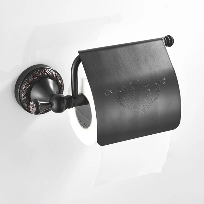 Современный черный настенный набор оборудования для ванной Роскошная медная одежда крючок туалетная бумага полотенца бар аксессуары для
